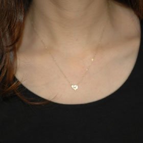 K10・ダイヤモンド0.06ct ハートネックレス