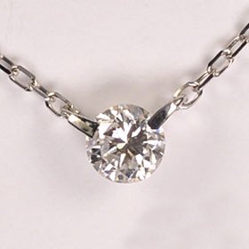 ソーティングカード付 K18WG ダイヤモンド ネックレス K18WG・ダイヤモンド0.2ct（SIクラス・鑑別書カード付） 2点留め