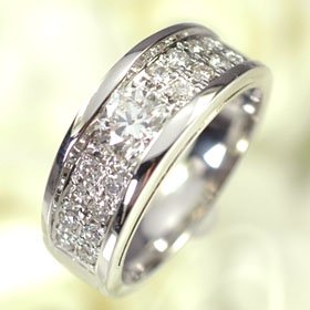 プラチナ・ダイヤモンド0.8ct（Hカラー・SI・GOOD・0.5ct・鑑定書付＋0