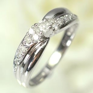 Platinum diamond 0.3ct cross line ring – キュートジュエリー