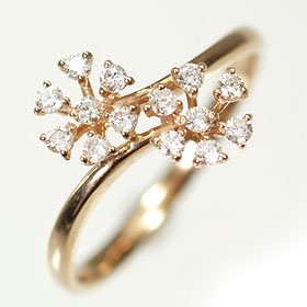 K18PG・ダイヤモンド0.2ct ダブルフラワーリング – キュートジュエリー