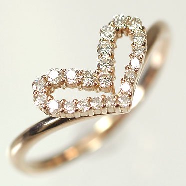 K18WG ハート♡ダイヤモンドリング0.2ct K18WG ハート♡ダイヤモンドリング0.2ct K18WG ハート♡ダイヤモンド