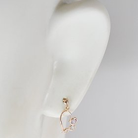 K10PG・ライトアメジストハートフレームピアス