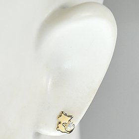 K10YG・CZ キャットシルエットピアス