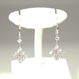 K14WG・ピンクトルマリン&CZ フックピアス