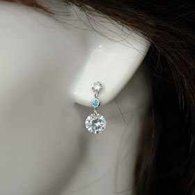 K14WG・CZ&ブルトパ ラージCZピアス