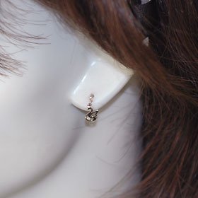 K10PG・ピンクサファイア&ダイヤ スワンピアス