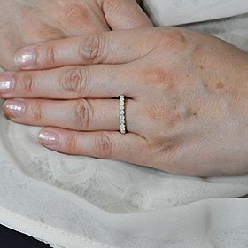 K10YG・オパール ハーフエタニティーリング