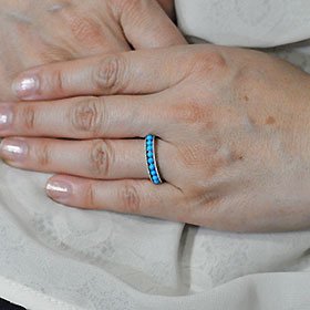 K10WG・ターコイズ 一文字リング