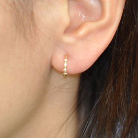 K18&K18WG・ダイヤモンド0.1ct ピアリング