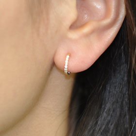 K18&K18WG・ダイヤモンド0.3ct ピアリング