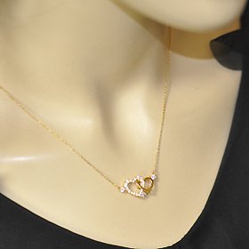 クロスフォーニューヨーク (ダンシングストーン) ピュアハートペンダント(ネックレス) イエローゴールド NYP-598-Y