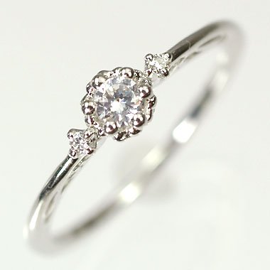 婚約指輪】プラチナ・ダイヤモンド0.1ct（H・SI・GOOD・鑑定書付