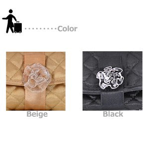 旅行やお出掛けに最適♪キルティングコサージュポーチ(トラベルポーチ)