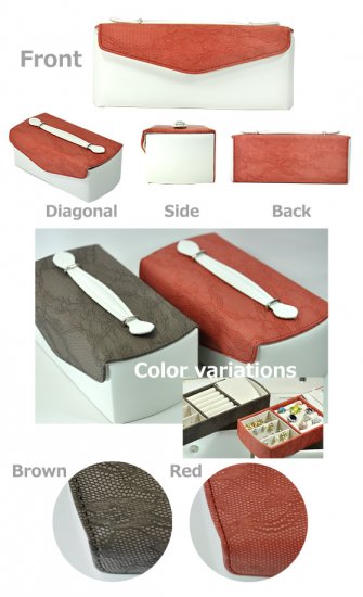 スッキリ簡単収納♪ミラー付ジュエリーボックス レベッカ