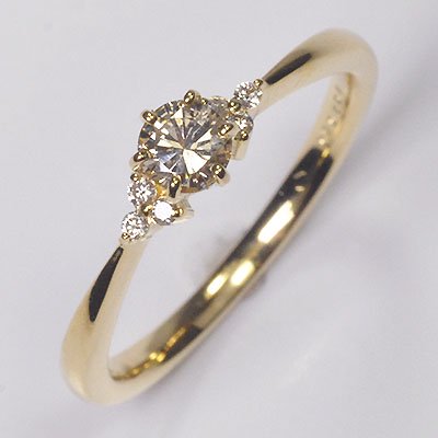 婚約指輪】K18・ダイヤモンド0.2ct（SIクラス・鑑別書カード付） エンゲージデザインリング – キュートジュエリー