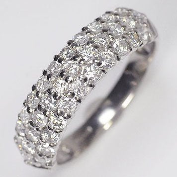 プラチナ ダイヤモンド1.0ct（SIクラス・鑑別書カード付） パヴェリング 1カラットリング – キュートジュエリー