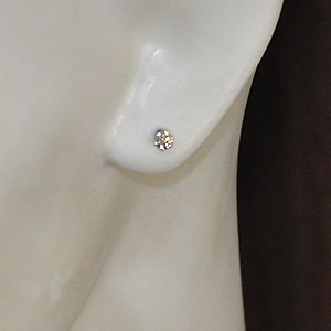 プラチナ・ダイヤモンド0.1ct（VSクラス・H&C・鑑別書カード付） シングルピアス 片耳用