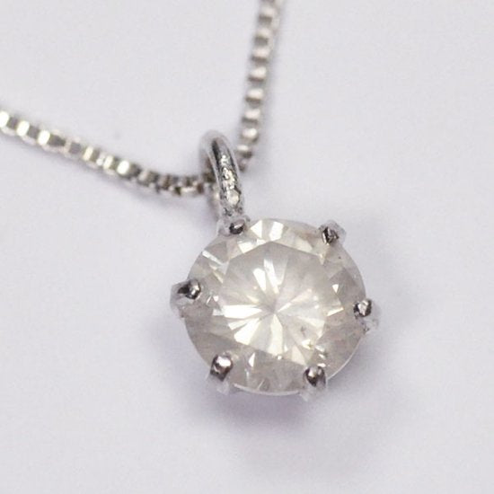 K18WG・ダイヤモンド0.2ct　シンプルペンダント