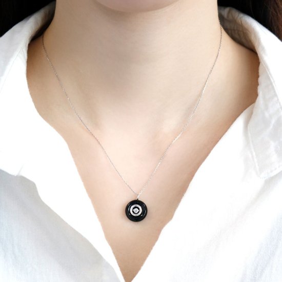 クロスフォーニューヨーク(ダンシングストーン) スタンプ枠シリーズ ミッドナイトブラックペンダント(ネックレス) NRD-002-BK