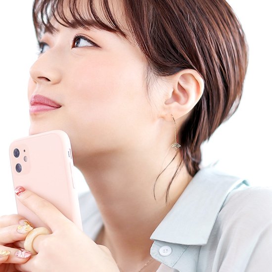 K10WG(ホワイトゴールド) 扇子モチーフ 揺れる チェーンフックピアス