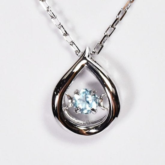 11月の誕生石】 K10WG 誕生石ダンシングストーンネックレス