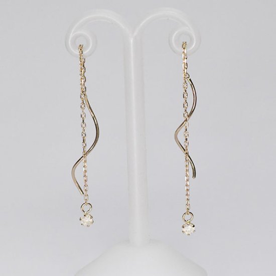 k10アメリカンピアスダイヤモンド合計0.1ct K10・ダイヤモンド0.1ct スパイラルアメリカンピアス – キュートジュエリー