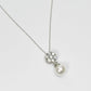 【花珠真珠】6mm珠 ネックレス ダイヤモンド0.2ct アコヤ本真珠 ミステリーフラワー 天然ダイヤモンド