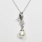 【花珠真珠】6mm珠 ネックレス ダイヤモンド0.1ct アコヤ本真珠 フラワー 天然ダイヤモンド