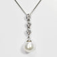【花珠真珠】7mm珠 ネックレス ダイヤモンド0.5ct アコヤ本真珠 スリーストーン 天然ダイヤモンド