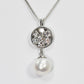 【花珠真珠】7mm珠 ネックレス ダイヤモンド0.5ct アコヤ本真珠 ロイヤルフラワー 天然ダイヤモンド