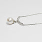 【花珠真珠】7mm珠 ネックレス ダイヤモンド0.2ct アコヤ本真珠 スマイルネックレス 天然ダイヤモンド