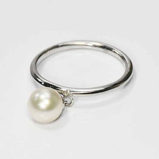 【花珠真珠】6.0mmアップ リング 指輪 ダイヤモンド0.01ct アコヤ本真珠