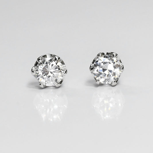 【侍ダイヤモンド】天然ダイヤモンド0.2ct 一粒ピアス H&C G～Iカラー VS～SIクラス プラチナカラー ダイヤモンドピアス 「ソリティア2」