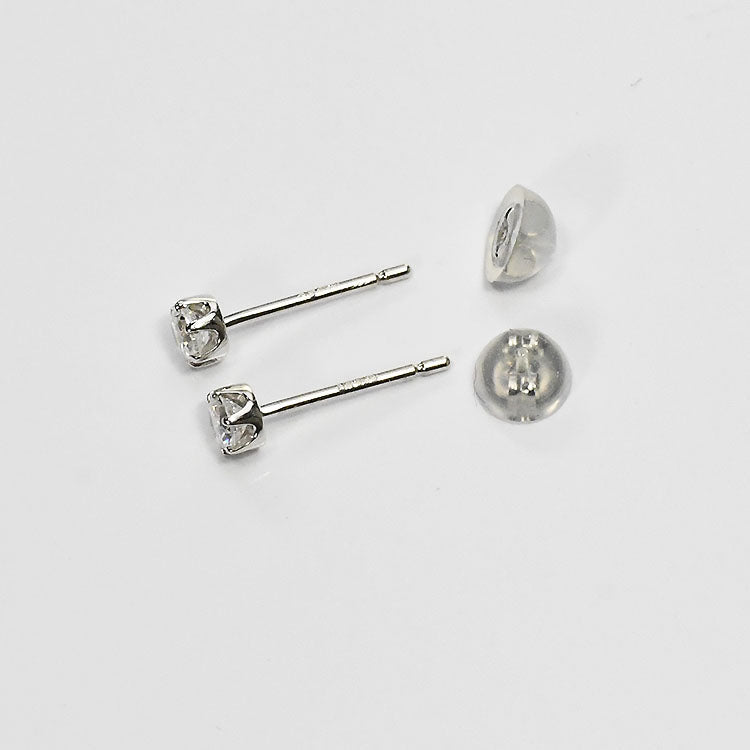 【侍ダイヤモンド】天然ダイヤモンド0.2ct 一粒ピアス H&C G～Iカラー VS～SIクラス プラチナカラー ダイヤモンドピアス 「ソリティア2」