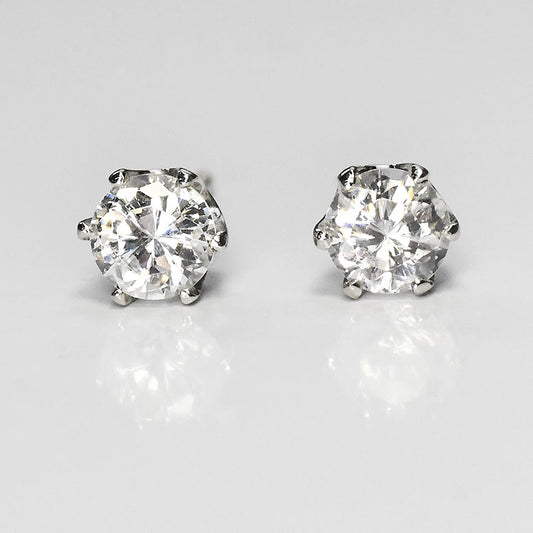 【侍ダイヤモンド】天然ダイヤモンド0.5ct 一粒ピアス H&C G～Iカラー VS～SIクラス プラチナカラー ダイヤモンドピアス 「ソリティア5」