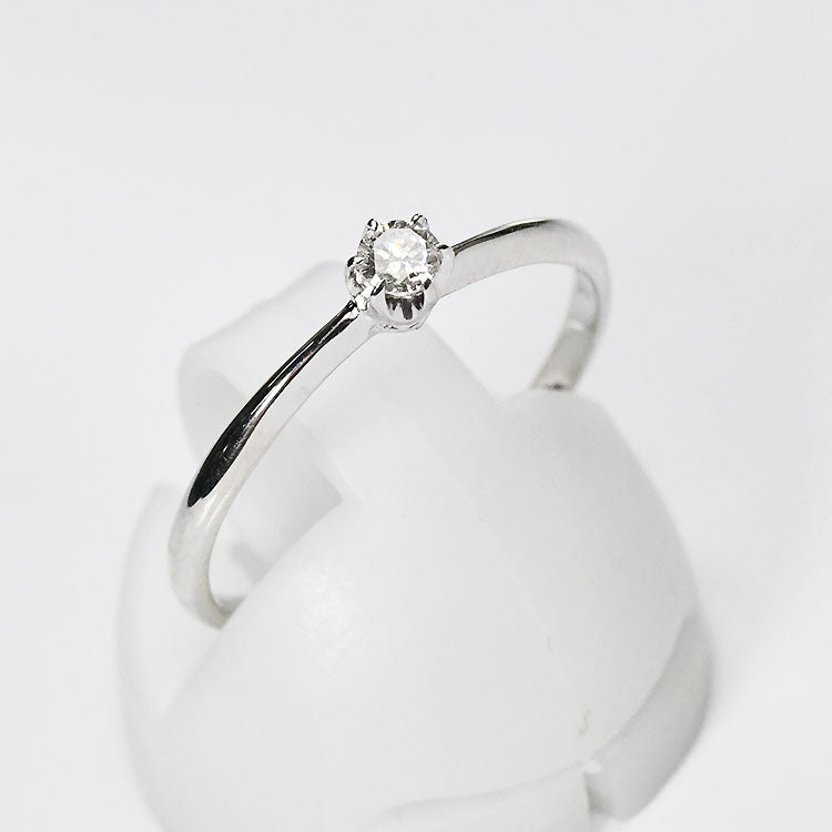 【侍ダイヤモンド】天然ダイヤモンド0.1ct エンゲージリング H&C G～Iカラー VS～SIクラス プラチナカラー 婚約指輪 ダイヤモンドリング 「ソリティア1」