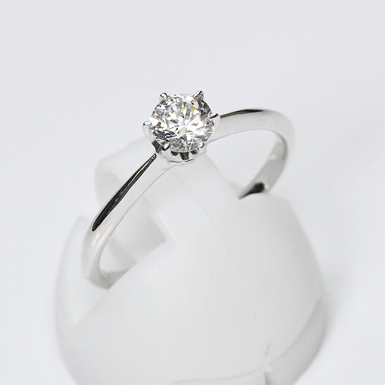 【侍ダイヤモンド】天然ダイヤモンド0.3ct エンゲージリング H&C G～Iカラー VS～SIクラス プラチナカラー 婚約指輪 ダイヤモンドリング 「ソリティア3」
