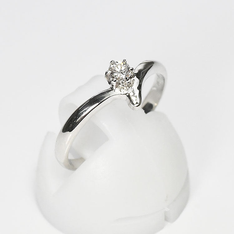 【侍ダイヤモンド】天然ダイヤモンド0.1ct エンゲージリング H&C G～Iカラー VS～SIクラス プラチナカラー 婚約指輪 ダイヤモンドリング 「イヴ」