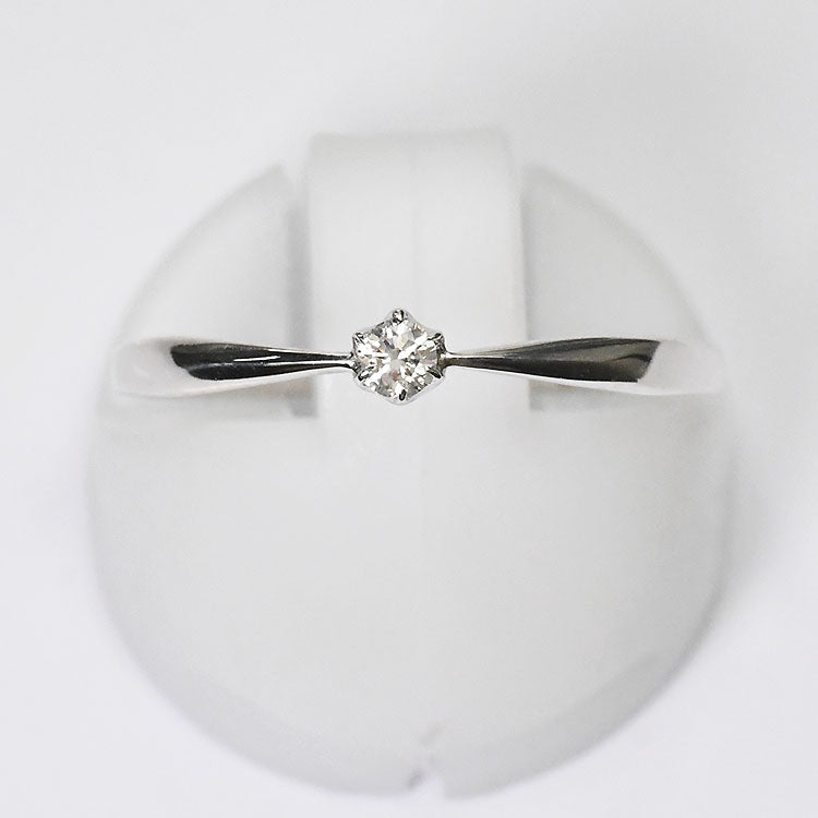 【侍ダイヤモンド】天然ダイヤモンド0.05ct エンゲージリング H&C G～Iカラー VS～SIクラス プラチナカラー 婚約指輪 ダイヤモンドリング 「ソリティア」