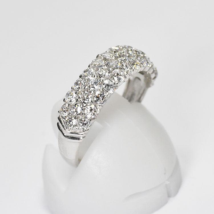 【侍ダイヤモンド】天然ダイヤモンド1.0ct パヴェリング H&C G～Iカラー VS～SIクラス プラチナカラー 婚約指輪 ダイヤモンドリング 「1カラットの輝き」