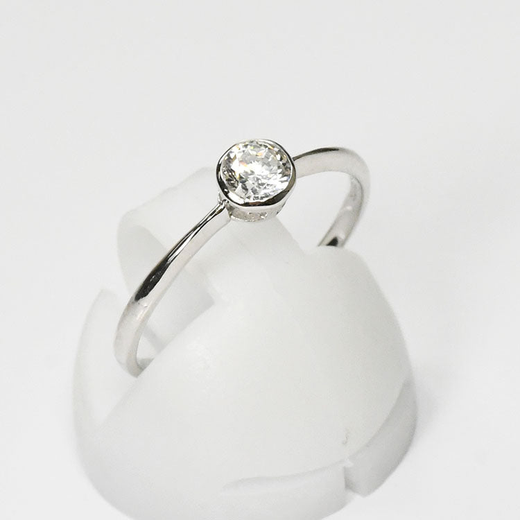 【侍ダイヤモンド】天然ダイヤモンド0.2ct エンゲージリング H&C G～Iカラー VS～SIクラス プラチナカラー 婚約指輪 ダイヤモンドリング 「ベゼル2」