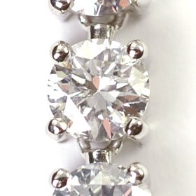 プラチナ・ダイヤモンド1.0ct（Hカラー・SI・GOOD・鑑定書付） スリーストーンペンダント（ネックレス）