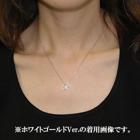 K10・ダイヤモンド0.1ct　シェイク・イン・ザ・ハートペンダント（ネックレス） ダイヤモンド ネックレス 揺れるダイヤ