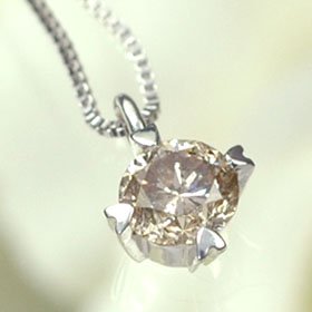 K18WG・ダイヤモンド(LB)0.2ct　スタッドペンダント（ハート爪）（ネックレス）