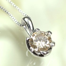 K18WG・ダイヤモンド(LB)0.2ct　スタッドペンダント（スクリュー）（ネックレス）