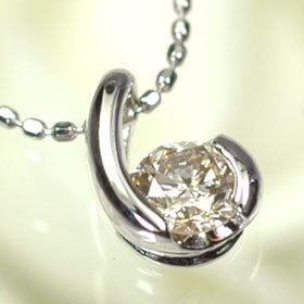 K18WG・ダイヤモンド0.3ct　シンプルペンダント（ネックレス）