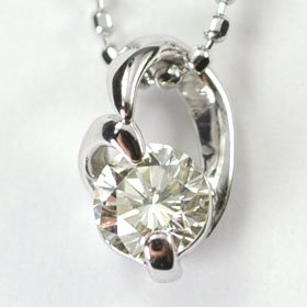 K18WG・ダイヤモンド0.2ct　ハートインダイヤペンダント（ネックレス）