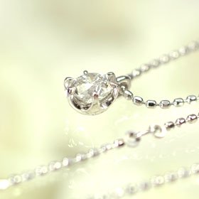 プラチナ・ダイヤモンド0.3ct（Hカラー・SI・GOOD・鑑定書付） スタッドペンダント（ネックレス）