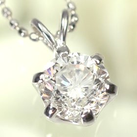 プラチナ・ダイヤモンド1.0ct（Iカラー・I1・鑑定書付）　スタッドペンダント（ネックレス）